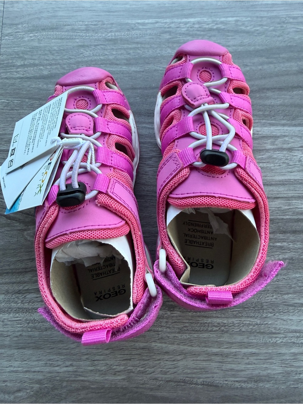 Geox Respira Girls Water Friendly Pink Hiking Sandals Water Shoes Sz 28 / 10.5US